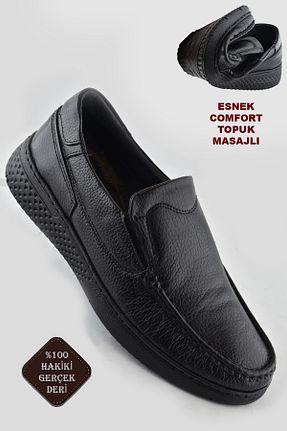 کفش کژوال مشکی مردانه چرم خالص ISPARTALILAR - کد 475841236