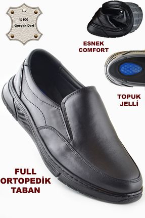 کفش کلاسیک مشکی مردانه چرم خالص ISPARTALILAR - کد 751415250