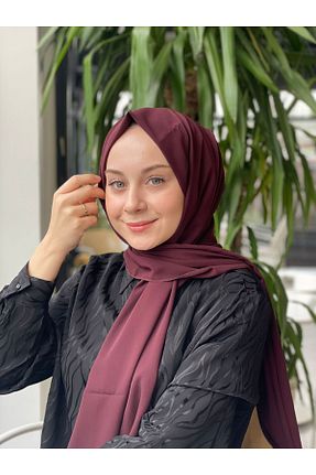 شال زرشکی زنانه Medine İpeği Sima - کد 735202925