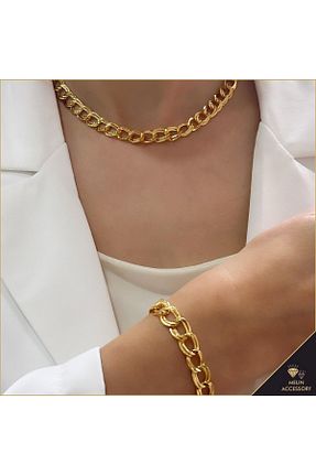 گردنبند استیل ( فولاد ) زرد زنانه استیل (فولاد) HATİGO - کد 899251272