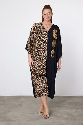 لباس سایز بزرگ قهوه ای زنانه بافتنی bacc - کد 899252857