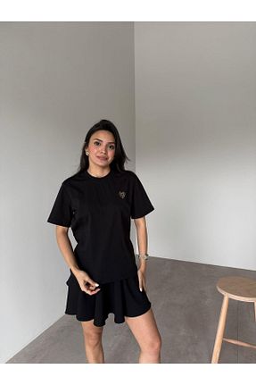 تیشرت مشکی زنانه رگولار Bade Butik - کد 863096650