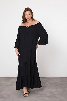 لباس سایز بزرگ مشکی زنانه بافتنی bacc - کد 899253012