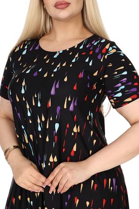 لباس سایز بزرگ مشکی زنانه مخلوط ویسکون MELSAY - کد 899256744