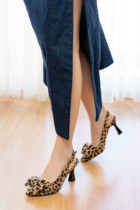 کفش مجلسی قهوه ای زنانه پارچه ای DİVOLYA - کد 899270734
