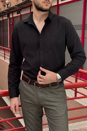 پیراهن مشکی مردانه Relaxed inpool - کد 899293432