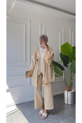 ست بالاتنه و پائین تنه بژ زنانه بافتنی BUTİK SEPETİN - کد 899292426