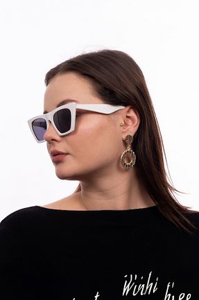 عینک آفتابی سفید زنانه UV400 GlimmerGroove - کد 830232580