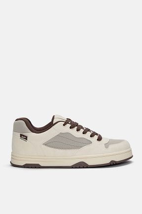 کفش اسنیکر قهوه ای مردانه چرم اصل Pull & Bear - کد 899300906