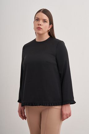 بلوز مشکی زنانه ساده Aker - کد 899342273