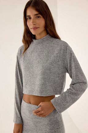 بلوز طوسی زنانه ساده Hiccup - کد 900165898