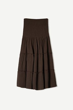 دامن قهوه ای زنانه پنبه ای Bershka - کد 899328100