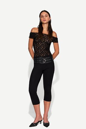 شلوارک و برمودا مشکی زنانه اسلیم Bershka - کد 899327923