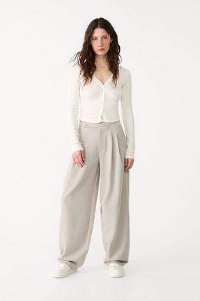 شلوار طوسی زنانه پلی استر Stradivarius - کد 899328063