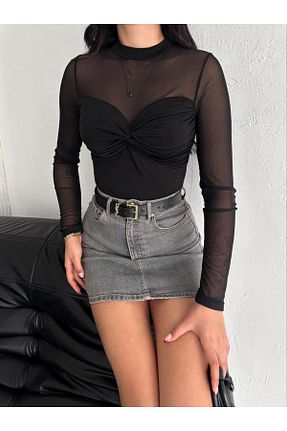 بلوز مشکی زنانه ساده ALLEYTA - کد 899358856