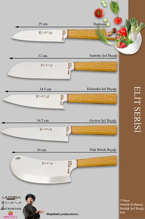 چاقو / ست چاقو Şef Bıçağı CASTLE KITCHEN - کد 649427424
