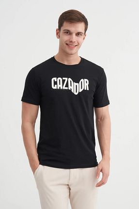 تیشرت مشکی مردانه اسلیم فیت Cazador - کد 899359422