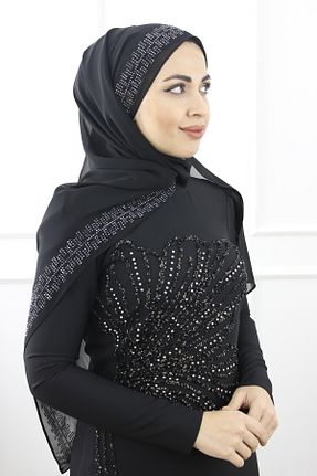 روسری مشکی شیفون Modabanuda - کد 899378227