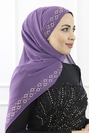 روسری بنفش شیفون Modabanuda - کد 899363846