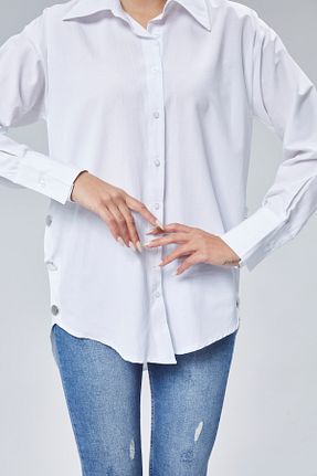 پیراهن سفید زنانه اورسایز EMMAS CLOTHİNG - کد 899361617