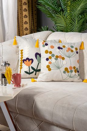 کوسن و روکش کوسن سفید کتان Bade Design - کد 865303593