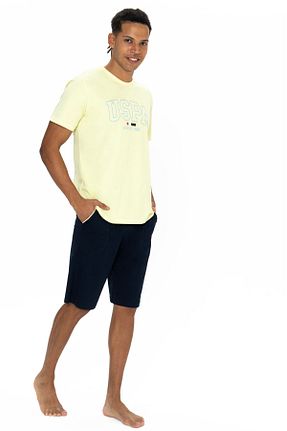 ست لباس راحتی زرد مردانه چاپی U.S. Polo Assn. - کد 899361186