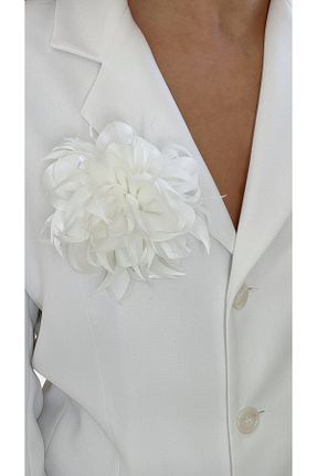 سنجاق سینه سفید زنانه پلی استر Âlâ Atelier - کد 899391565