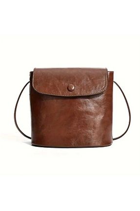 کیف دوشی قهوه ای زنانه چرم مصنوعی ARONA - کد 899388206