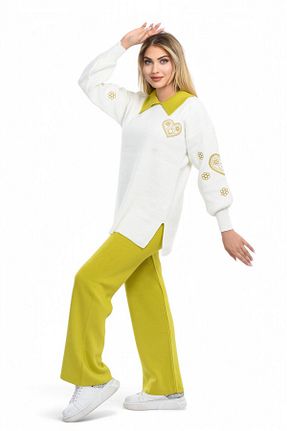 ست بالاتنه و پائین تنه زرد زنانه تریکو NEWCO - کد 899384492