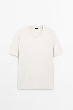 تیشرت سفید مردانه رگولار Massimo Dutti - کد 899424906