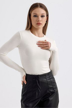 بادی سفید زنانه یقه دوچرخه MODA - کد 899426275