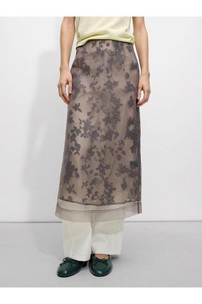دامن طوسی زنانه طرح دار Parfois - کد 899428921
