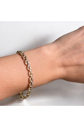 دستبند استیل (فولاد) طلائی زنانه استیل (فولاد) NiAccessory - کد 899430859