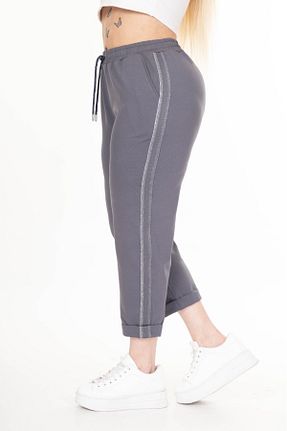 شلوار گرمکن سایز بزرگ طوسی زنانه کمر کش دار Esina - کد 899426814