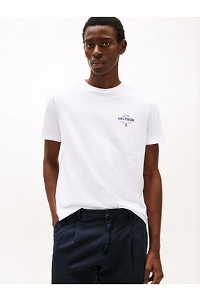 تیشرت سفید مردانه یقه دوچرخه Tommy Hilfiger - کد 899427309