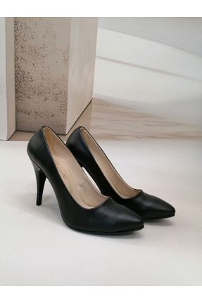 کفش پاشنه بلند کلاسیک مشکی زنانه چرم navybluebyaliodabas - کد 899439996