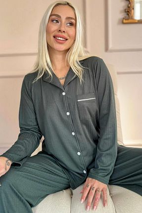 ست لباس راحتی سبز زنانه طرح دار Pijamaevi - کد 899451025