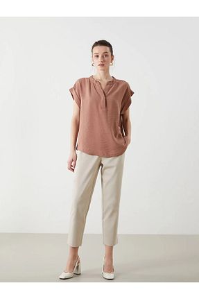 بلوز قهوه ای زنانه ساده LC Waikiki - کد 899446812