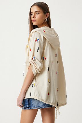 کت بژ زنانه اورسایز Lovelyİstanbul - کد 819231013