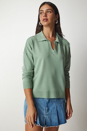 پلیور سبز زنانه ساده Lovelyİstanbul - کد 852806929