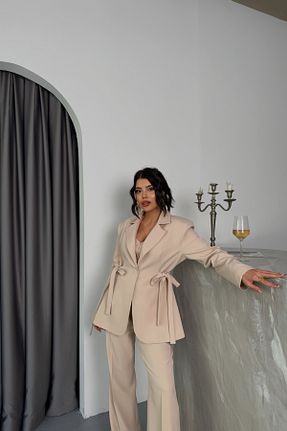 ست بالاتنه و پائین تنه بژ زنانه بافتنی MAGGAZA - کد 899511781
