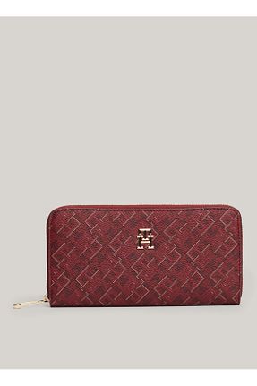 کیف پول زرشکی زنانه Tommy Hilfiger - کد 899517166