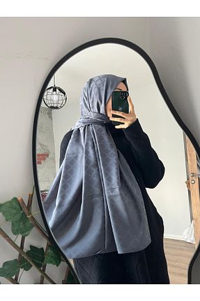 شال طوسی زنانه پنبه ای Merwiss - کد 899525081
