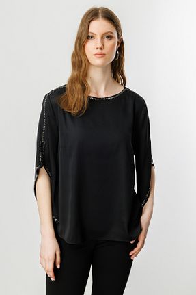 بلوز سایز بزرگ مشکی زنانه سایز بزرگ Ekol - کد 899549185
