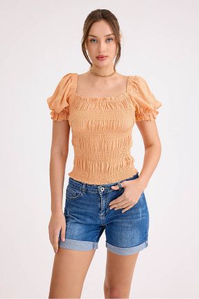 بلوز نارنجی زنانه ساده Vitrin - کد 899570052