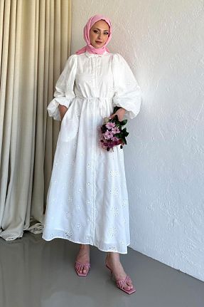 لباس سفید زنانه بافتنی Moca - کد 852514985