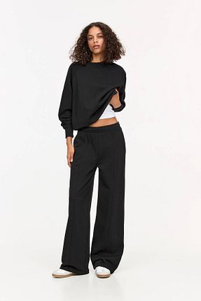 شلوار مشکی زنانه پنبه ای Pull & Bear - کد 899570038