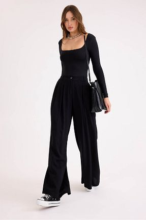 شلوار مشکی زنانه پنبه ای Vitrin - کد 899570053