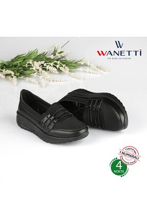 کفش کژوال مشکی زنانه چرم مصنوعی Wanetti - کد 899561399
