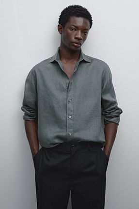 پیراهن فیروزه ای زنانه رگولار Massimo Dutti - کد 896547232